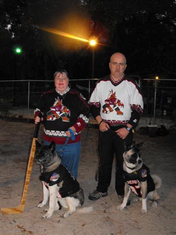 Hockey Mom w/ kids & lipstick (oh yeah, dad too)